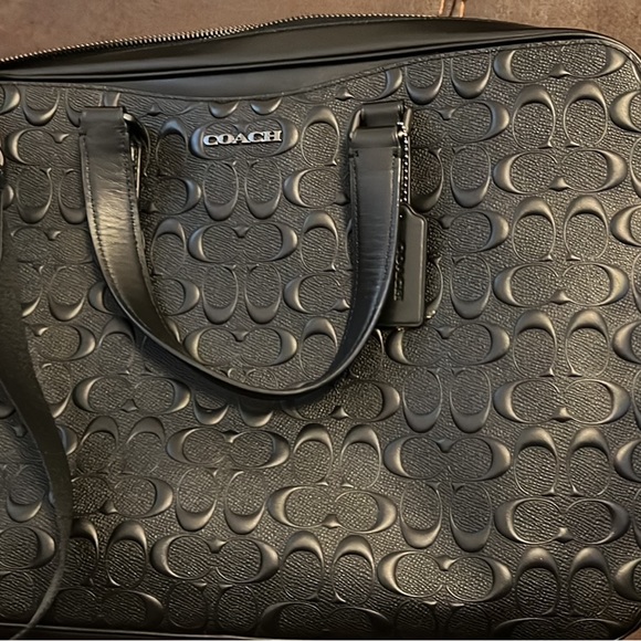 🔥 Authentic COACH Briefcase Work Bag Signature Leather Designer Rare Unisex - Picture 3 of 4